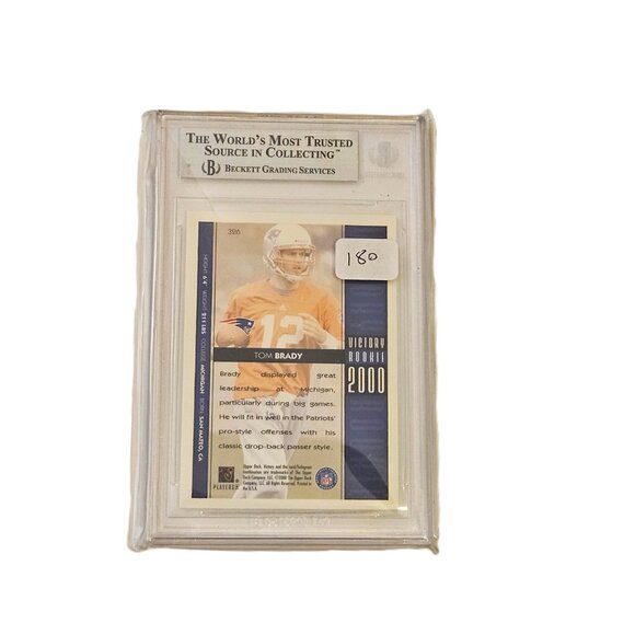 Tom Brady 2000 Upper Deck Victory Rookie Card #326 - Beckett Graded 9 Mint - Picture 2 of 3